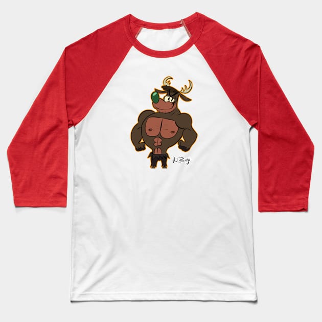 Green-Nosed Reindeer Baseball T-Shirt by D.J. Berry